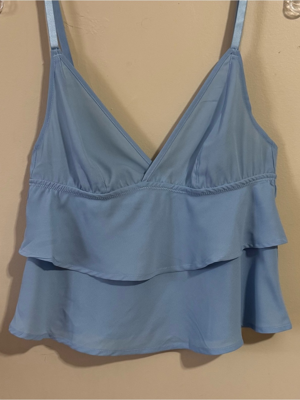 Adore Me Light Blue Ruffle V-Neck Camisole